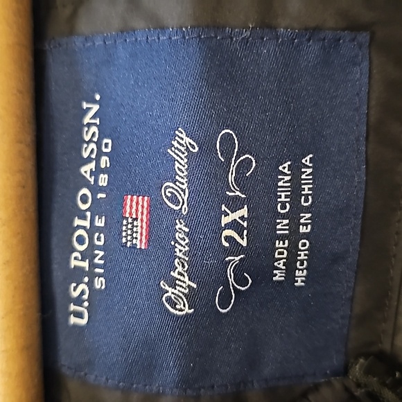 NWT U.S. POLO ASSN Puffer Vest  w Logo, Full Zip. 2X. Black - Picture 4 of 8